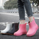 Women Rain Boots Slip-on High Quality Water Boots Waterproof Shoes Women's Rubber Rainboot Garden Galoshes Non-Slip