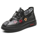 Leather Fur Moccasins Women Sport Sneaker for Elderly Female Soft Warm Comfortable Loafers Size 41 Zapatos Mujer