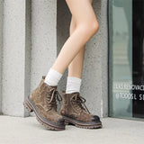 Breakj Boots Fall 2024 New Vintage Overalls Western Lovers Platform Increased Hot Style Ankle Boots
