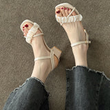 Women High Heels Sandals Sexy Toe Slippers Summer 2024 Outdoor Flip Flops Dress Elegant Shoes Pumps Mujer