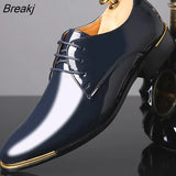 High Quality Patent Leather Men Shoes Men Wedding Oxford Shoes Lace-Up Office Suit Men'S Casual Shoes Man Dress Shoes