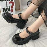 shoes heels Leather Shoes Women Casual Oxford Loafers Thick Bottom Ladies Wedge Lolita Shoes Mary Jane shoes Women