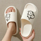 Women Soft Sole House Slippers 2024 Summer Beach Thick Platform Slipper Sandals Women Korean Eva Slippers Couple Home Flip