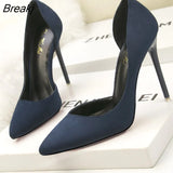 New Woman Pumps Suede High Heels Female Pointed Toe Office Shoes Stiletto Women Shoes Party Women Heels 10 cm Female
