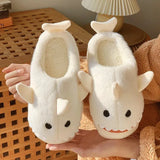 Kids Parents Shark Winter Cartoon Shark Home Slippers Couples Fashion Indoor Thick Bottom Plush Funny Cotton