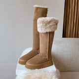 Snow Boots Women's Winter Velvet Thickened 2024 New Knee-High Boots With Thick Soles And Fashionable High