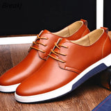 Men's Leather Casual Shoes Brand Comfortable Dress Shoes for Men Lace Up Oxfords Shoes Fashion Mocassins Homme Plus Size
