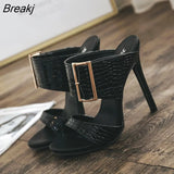 2021 Sandals Women Leather Peep Toe Sandals Sexy Heels Pumps Slides Ladies Casual Shoes High Heel Shoes Sandalias