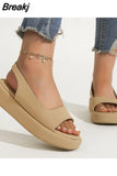 Candy Color Women Sandals Summer Rome Slip-On Breathable Non-slip Shoes Woman Slides Solid Female