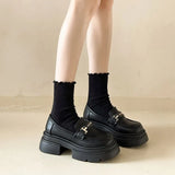 Shoes Women's 2024 New Autumn Thick-Soled Vintage Shoes With British Style Small Leather Shoes Black Shoes Jk Single