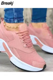 New Thick Bottom Sneakers Fashion Casual Wedge Sneakers Ladies Lace Up Mesh Women Vulcanized Shoes Plus Size Women's
