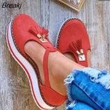 Summer Fashion Women Casual Shoes Fringe Buckle Ladies Sandals Outdoor Sports Height Increase Closed Toe Comfort