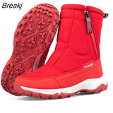 Snow Boots Ladies Winter Shoes Couple Snow Boots Ankle Boots Canvas Plush Boots Zipper Platform Boots Botas