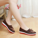 Women Fashion Light Weight Bow Tie Floral Pattern Comfort Loafers Ladies Classic Black Sweet Ballet Dance Shoes Zapatos