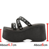 Brand New Gothic Style Vampire Cosplay Platform Wedges Woman Shoes Sandals 2023 Summer Women Shoes Slipper