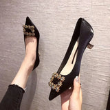 Spring New Women Bridal Shoes Wedding Shoes Faux Silk Satin Rhinestone Crystal Woman Pumps Stiletto Sapato
