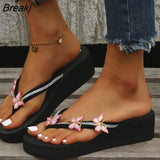 Women's Flip Flops Ladies Wedge Sandals Summer Comfortable Soft Sole Slippers Woman Casual Platform Sandals Flat Slides