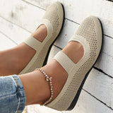 Women Flats Shoes Slip on Knitting Loafers for Women Round Toe Single Shoes Hollow Out Fashion Mom Casual Shoes for