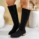 Breakj And Small Man Showing Thin Velvet Over The Knee Boots Female Side Zipper High Heel Long Barrel Fashion Boots