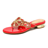 Women With Diamond Slippers Wear New Diamond Sandals In Summer, Flat Sandals, Sexy