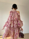Mini Dress Beach Style Woman Boho 2023 Autumn Long Sleeve Short Party Dress Casual Elegant Korean Fashion Dress