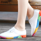 Breathable Genuine Leather Flats Shoes Woman Sneakers Tenis Feminino Nurse Peas Flats Shoes Plus Size Women