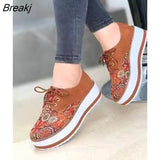 Women's Shoes 2023 Trendy Size 43 Flats Women Casual Platform Shoes Woman Socofy Lace Up Loafers Shoes Zapatillas