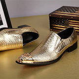 Men Classic Dress Loafers outdoor fashion Slip On Formal Leather Shoes For Men gold club party Business Shoes