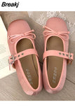 Style Elegant Rhinestone Bow Mary Jean Shoes 2023 Hot Satin Ballerinas Flats Single Shoes Bling Rhinestones Women