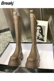 Winter Knee High Shaft Shoes for Woman New Rock Women's Boots Black Long Platform Fashion 2023 Gyaru Waterproof Goth