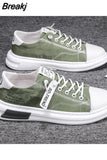 Men Canvas Casual Sneakers Fashion Lace Up Flat Footwear Korean Breathable Sport Shoes Men's Board Chaussure