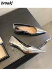 Women Pumps Pointed Toe Thin Heels Office Dress Shoes Wedding Party Elegant Ladies Female Slip On Loafers Brand Zapatillas