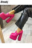 Brand Woman Shoe Chunky Heels Women Pumps Elegant Platform Shoes Office Lady Thick Bottom Ladies Shoes Wedding Party
