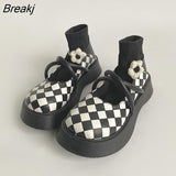 shoes female spring and summer new look simple JK single shoes students thick bottom trend retro