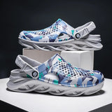 Slippers Men Beach Sandals EVA Bottom Hollow Clog Slippers Comfortable Beach Mules Shoes Men Hole