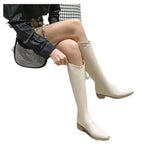 Knee Boots Women's 2024 New British Pointed V Mouth Western Cowboy Boots Thick Heels Show Thin Knight Boots In
