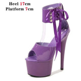 Color Shoes Stripper Heels Women Sandals Sexy Shoes Party Club Sandals 17 CM Platform High-heeled Wedding Shoes Pole