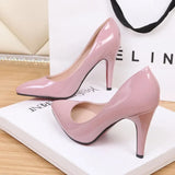 Patent Leather High Heels 10 Cm Thin Heels White Dress Party Pumps 2023 Autumn New Fashion Single Shoe Elegant Womens