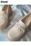 Women Loafers Shoes Brand New Dropship 2023 Spring Fashion Sweet Lolita Cosplay Walking Comfy Chunky Heels Women