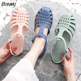 New Flat Women Sandlas Hollow-carved Design Fashion Comfortable Outdoor Sports Beach Cool Slippers Soft Sole