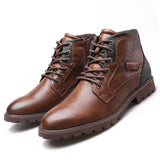 Men Ankle Boots Plus Size High Top Shoes Outdoor Work Casual Shoes Motorcycle Military Combat Boots Fashion Autumn