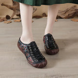 Mother Shoe Hole Hole Front Tie Baotou Deep Mouth Women's Shoes Leather Soft Sole With Wear-Resistant Soft Sole