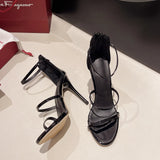 French Elegant Stiletto Sandals New Style Slingback Temperament Highheeled Mules Dress Party Women Shoes Zapatos De
