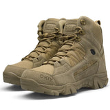 Military Boots Men's Outdoor Leather Tactical Boots Men's Work Safety Shoes Alpine Leisure Hiking Shoes Platform