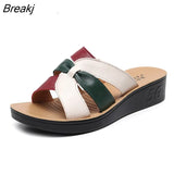 Summer New Fashion Leather Sandals Women's Slippers Comfortable Soft Bottom Non-slip Slippers Outdoor Sports Beach