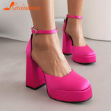 High Heeled Women Pumps 2023 Vintage Buckle Mary Jane Shoes Great Quality In Spring Summer All-match Temperament