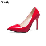 New Fashion High Heels Women Pumps Thin Heel Classic White Red Nede Beige Sexy Prom Wedding Shoes Blue Red