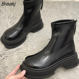 New Platform Women Ankle Boots High Quality Soft Leather Autumn Winter Ladies Thick Sole Casual Shoes Female Botas De