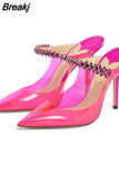 Heels Sandals Woman Summer 2023 PVC Mules Shoes Women Pumps Star Style Crystal Clear High Heels Party Slides