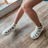 Chunky Heels Sandals 2023 Spring Summer Shoes Gothic Style Cool Fashion Walking Comfy Office Lady Woman Shoes